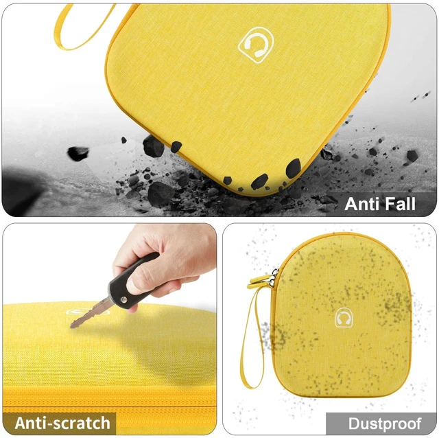 Alt view image 5 of 7 - Headphone Case Compatible with Sony WH-CH520/ WH-1000XM4/ for JBL Tune 720BT/ 510BT Wireless Headphones Bluetooth On-Ear, Over Ear Noise Cancelling Earphone Bag- Yellow (Box Only)
