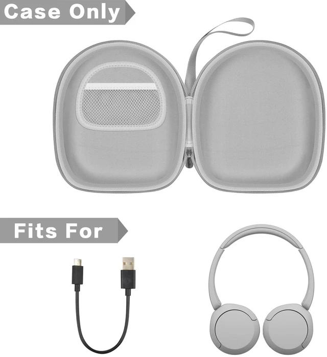 Alt view image 2 of 7 - Protective Hard Shell Headphone Case for Sony WH-CH520/ WH-1000XM4, for JBL Tune 720BT/510BT, Shockproof Travel Storage Bag with Mesh Pocket, Earbud Carrying Pouch for Gym, Office, Commute (Box Only)