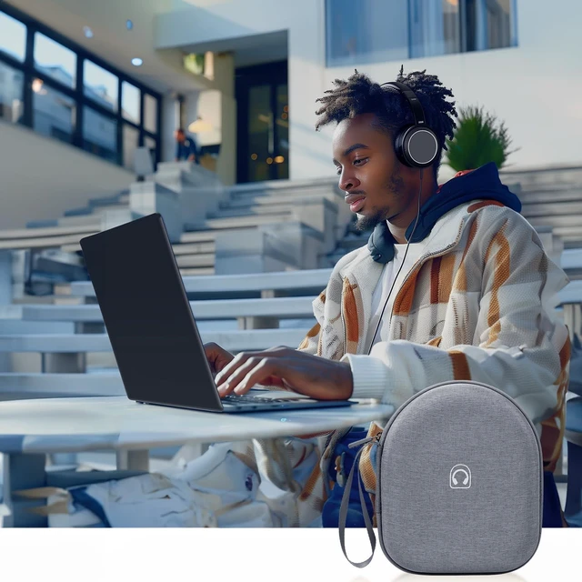 Alt view image 6 of 7 - Protective Hard Shell Headphone Case for Sony WH-CH520/ WH-1000XM4, for JBL Tune 720BT/510BT, Shockproof Travel Storage Bag with Mesh Pocket, Earbud Carrying Pouch for Gym, Office, Commute (Box Only)