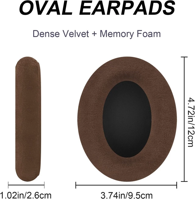Alt view image 3 of 7 - Gvoears HD598 Ear Pads Cushions for Sennheiser HD598 HD598 Cs HD598SE HD 598 SR HD518 HD558 HD595 HD599 HD569 HD579 HD560s Headphones Earpads,Headset Ear Cushions Earmuffs Comfort Brown Dense Velvet