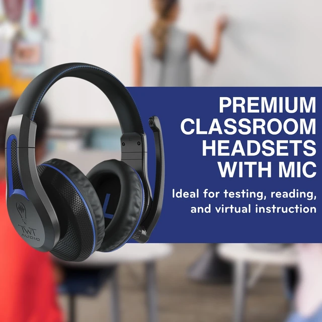 Alt view image 2 of 7 - TWT Audio Ergo TW210 Premium Over-Ear Headset - 3.5mm Jack 2nd Gen Built in Noise Reducing Microphone, For Classrooms, School, Students, & Teachers, Universal Device Compatibility