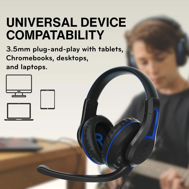 Alt view image 5 of 7 - TWT Audio Ergo TW210 Premium Over-Ear Headset - 3.5mm Jack 2nd Gen Built in Noise Reducing Microphone, For Classrooms, School, Students, & Teachers, Universal Device Compatibility