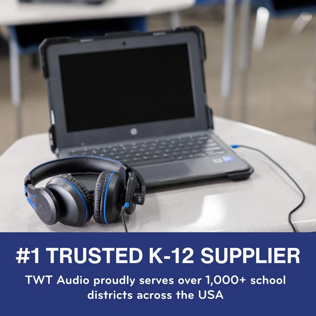 Alt view image 6 of 7 - TWT Audio Ergo TW210 Premium Over-Ear Headset - 3.5mm Jack 2nd Gen Built in Noise Reducing Microphone, For Classrooms, School, Students, & Teachers, Universal Device Compatibility