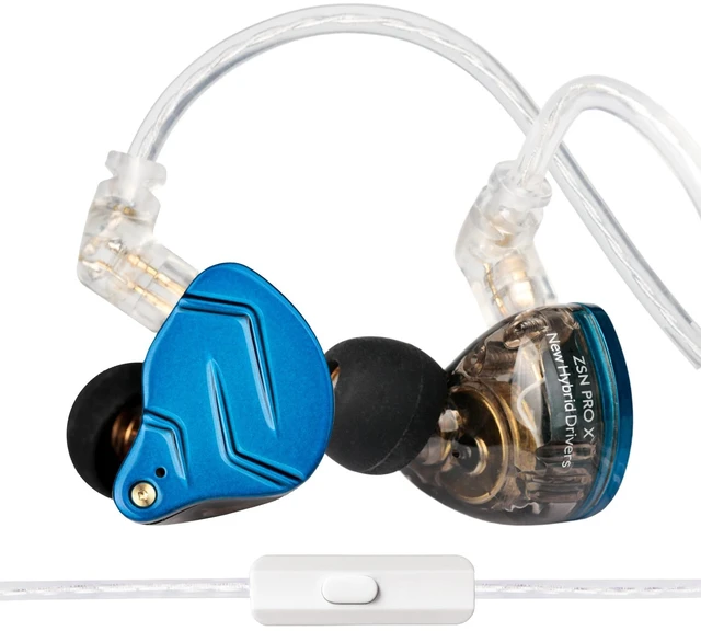 Main image of KZ ZSN PRO X Gaming Earbuds, IEM Earphone with 1BA and 1DD Headphones, KZ High Fidelity in Ear Wired Earbuds High Resolution in Ear Monitor Headphone (NO Mic, Blue)