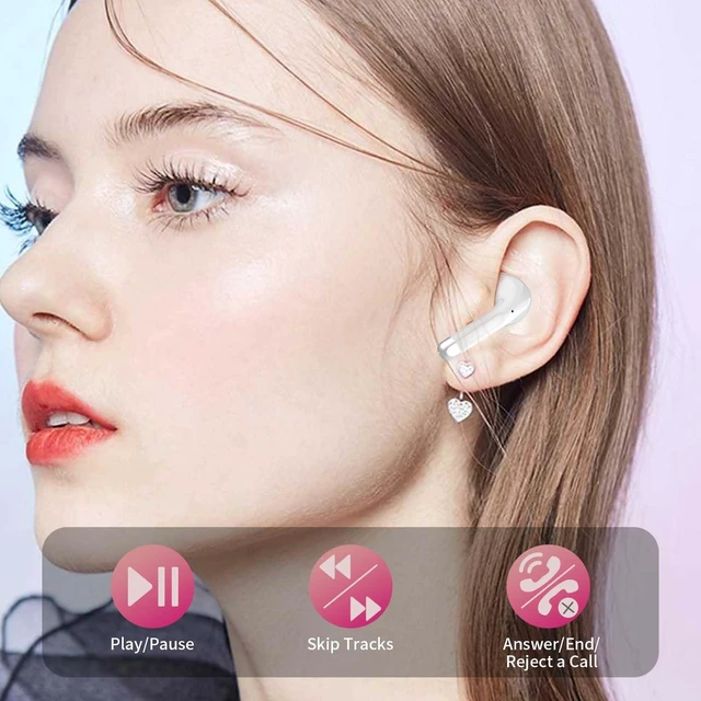 Alt view image 3 of 7 - Next-Gen x Miffy Wireless Earbuds, BT5.3 36H Playtime AI ENC Noise Cancelling IPX7, Bluetooth Sport Earphones with Charging Case, Bunny Design Pastel Pink - Gift for Father's Day