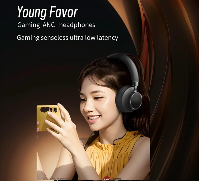 Alt view image 4 of 7 - Active Noise Cancelling Headphones, Bluetooth 5.3 Over Ear Wireless Headphones with 40mm HiFi Drivers, CVC8.0 Mic, 50H Playtime, Protein Leather Comfort Earpads for Travel, Office (Black 2)