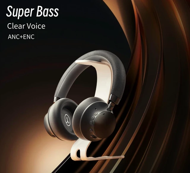 Alt view image 6 of 7 - Active Noise Cancelling Headphones, Bluetooth 5.3 Over Ear Wireless Headphones with 40mm HiFi Drivers, CVC8.0 Mic, 50H Playtime, Protein Leather Comfort Earpads for Travel, Office (Black 2)