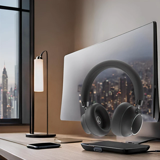 Alt view image 7 of 7 - Active Noise Cancelling Headphones, Bluetooth 5.3 Over Ear Wireless Headphones with 40mm HiFi Drivers, CVC8.0 Mic, 50H Playtime, Protein Leather Comfort Earpads for Travel, Office (Black 2)