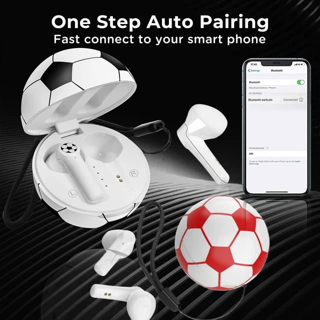 Alt view image 3 of 7 - 2Pack New Wireless Earbuds Kids with Football Charging Box,Comfortable Fit Ergonomic Design Ear Buds with 40Hrs Playtime,Wireless Bluetooth Earphone for Android iOS Cell Phone Computer Laptop