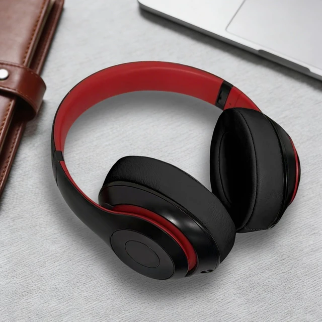Alt view image 6 of 6 - Studio 3 Replacement Ear Pads for Beats Studio 3 & 2 Headphones, Cushions Earpads with Genuine Lambskin Leather, Softer Memory Foam, Stronger Adhesive (Lambskin-Black)