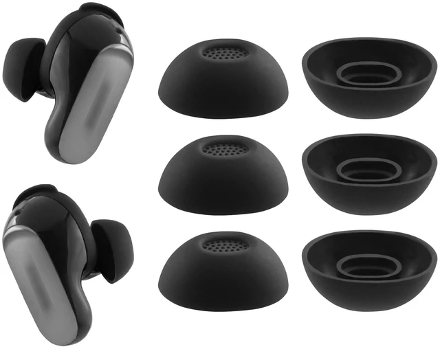 Main image of Replacement Ear Tips for Bose QuietComfort Ultra Earbuds 2nd Gen 3 Pairs (Black, Large), Silicone Ear Tips