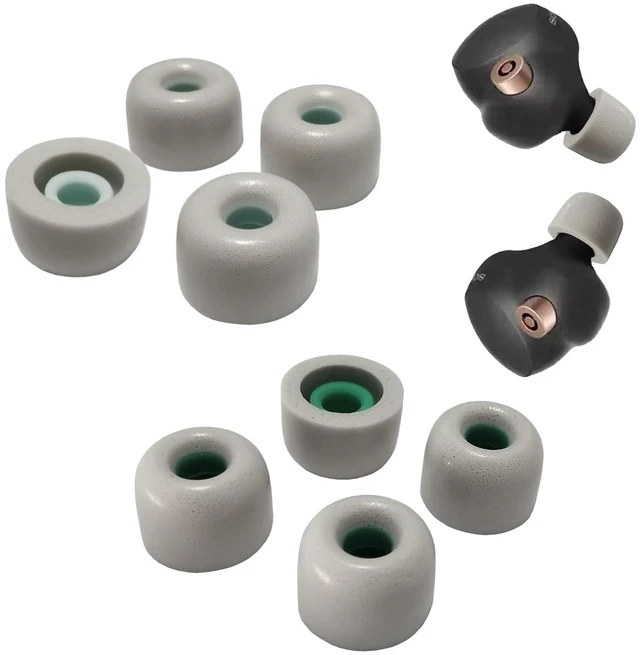 Main image of Memory Foam Ear Tips for Sony WF-1000XM4/XM5 - Replacement Earbuds Tips 4 Pairs Medium/Large, Noise Isolating, Secure Fit, Foam Tip Fit WF-XB700 WI-1000X C500 C700N, Fits Charging Case, Gray