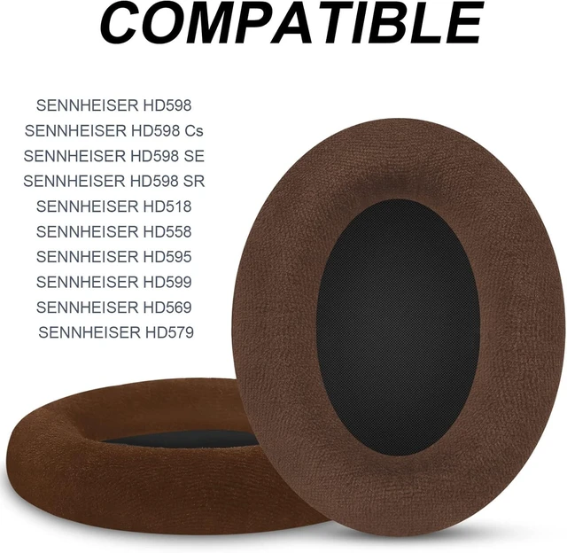 Alt view image 2 of 7 - Gvoears HD598 Ear Pads Cushions for Sennheiser HD598 HD598 Cs HD598SE HD 598 SR HD518 HD558 HD595 HD599 HD569 HD579 HD560s Headphones Earpads,Headset Ear Cushions Earmuffs Comfort Brown Dense Velvet