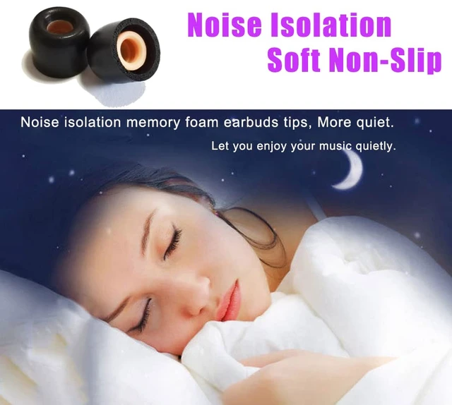 Alt view image 4 of 5 - Memory Foam Tips for Sony WF-1000XM4/1000XM5 Replacement Earbuds Tips 4 Pairs Small, Noise Isolating, Secure Fit, for Sony Earbuds WF-SP900/XB700/C500/C700N, Fits Charging Case, Black