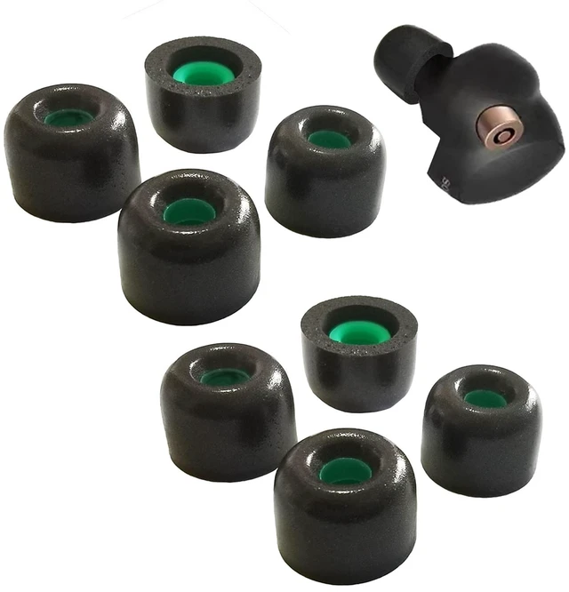Main image of Memory Foam Earbuds Tips for Sony WF-1000XM4/1000XM5 4 Pairs Medium, Noise Isolating, Secure Fit, for Sony Earbuds WF-SP900/XB700/C500/C700N, Fits Charging Case, Black