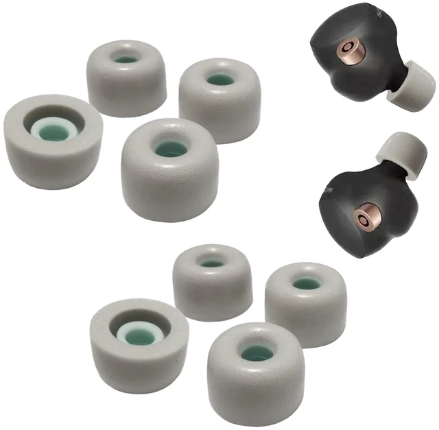 Main image of Memory Foam Ear Tips for Sony WF-1000XM4/XM5 - Replacement Earbuds Tips 4 Pairs Large, Noise Isolating, Secure Fit, Foam Tip Fit WF-XB700 WI-1000X C500 C700N, Fits Charging Case, Gray