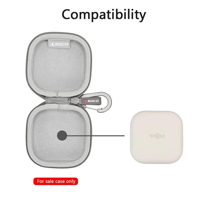 Alt view image 4 of 7 - Carrying Case for SHOKZ OpenFit 2+ / 2 / Air 2 / Air/OpenFit Open-Ear Earbuds True Wireless Bluetooth Headphones - Grey (Case Only)