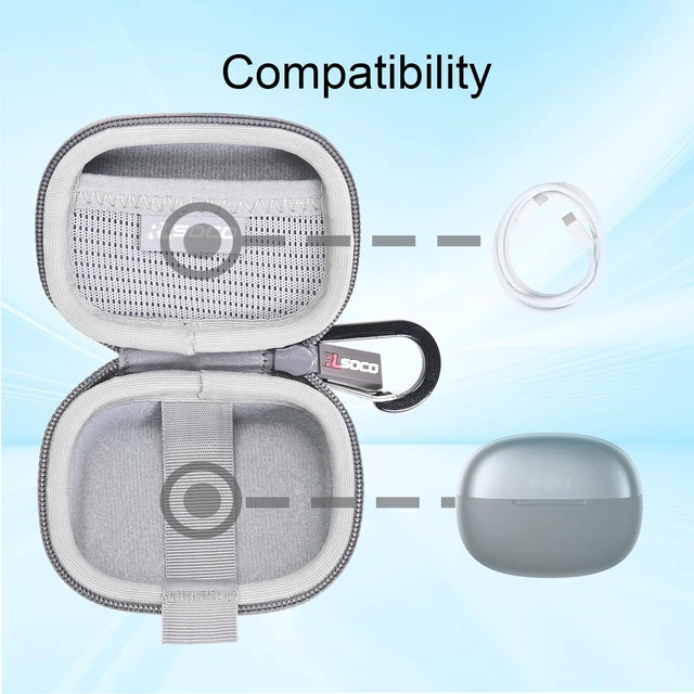 Alt view image 4 of 7 - Protective Case for SHOKZ OpenDots 2/OpenDots ONE/OpenDots Air Open-Ear Headphones Wireless Bluetooth Earbuds - Grey (Case Only)