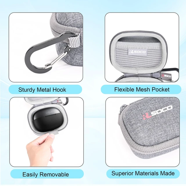 Alt view image 5 of 7 - Protective Case for SHOKZ OpenDots 2/OpenDots ONE/OpenDots Air Open-Ear Headphones Wireless Bluetooth Earbuds - Grey (Case Only)