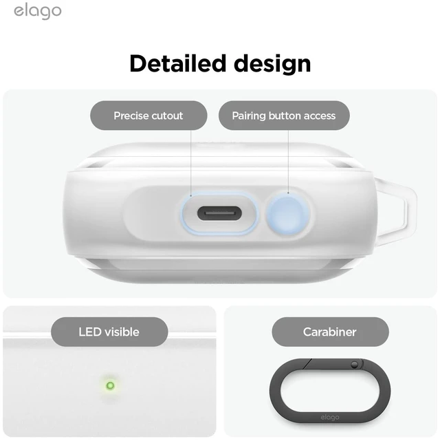 Alt view image 4 of 7 - EDC Case for Galaxy Buds 3 Pro & 3 & 3 FE Shock Absorbing Design, Wireless Charging, Full Body Protection (Clear)