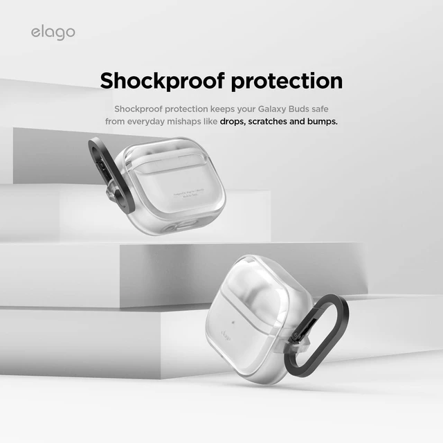 Alt view image 5 of 7 - EDC Case for Galaxy Buds 3 Pro & 3 & 3 FE Shock Absorbing Design, Wireless Charging, Full Body Protection (Clear)