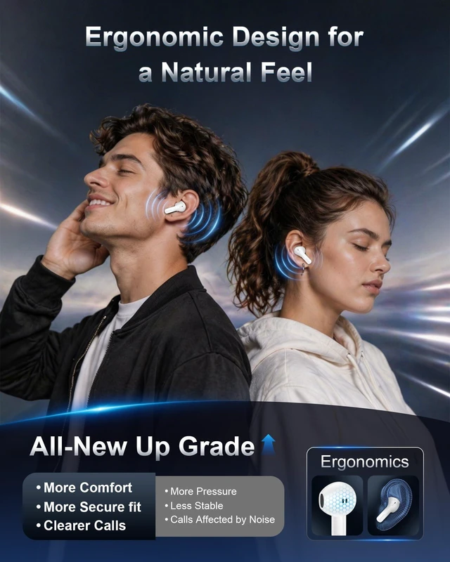 Alt view image 3 of 7 - iPhone Wireless Ear Buds for i Phone 17e 17 Pro Max 17Pro 16e 18 18Pro Plus Bluetooth 5.4 EarBuds with Mic, Noise Cancelling Headphones in-ear Earphones Apple Cordless Airpods Earpods Pods for iPhone