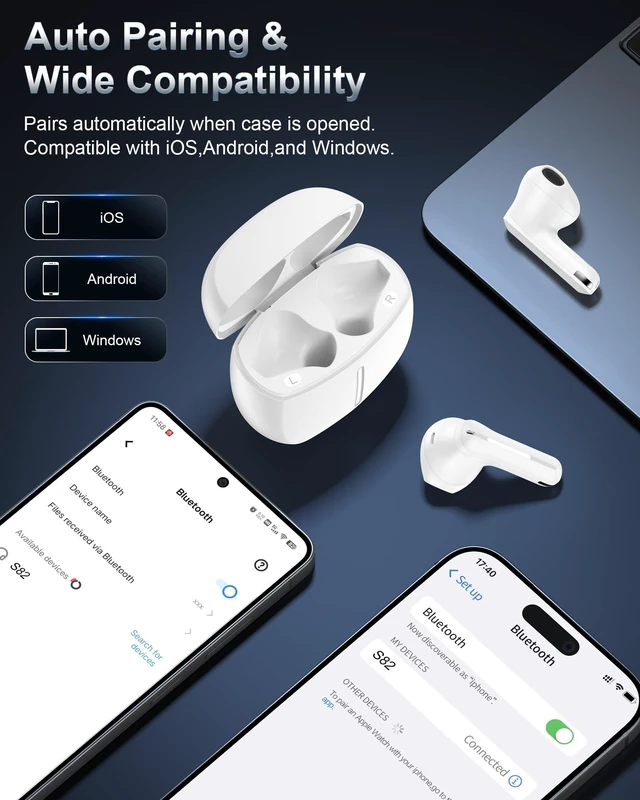 Alt view image 7 of 7 - iPhone Wireless Ear Buds for i Phone 17e 17 Pro Max 17Pro 16e 18 18Pro Plus Bluetooth 5.4 EarBuds with Mic, Noise Cancelling Headphones in-ear Earphones Apple Cordless Airpods Earpods Pods for iPhone