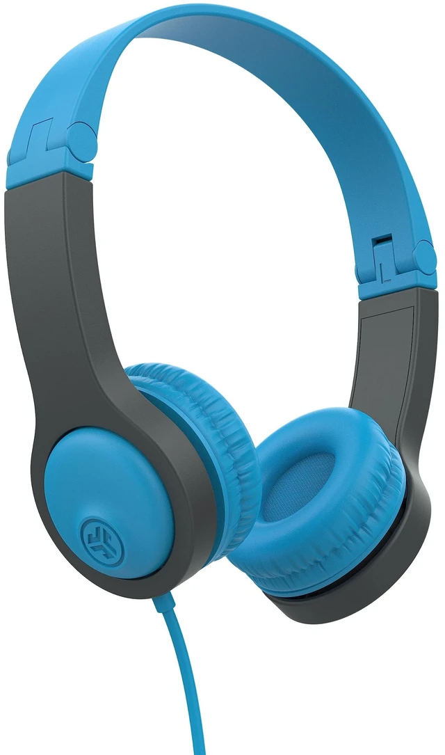 Main image of JBuddies Folding Gen 2, Kids Wired Headphones, Noise Isolation, Volume Limiting, Toddler Headphones, Blue/Grey