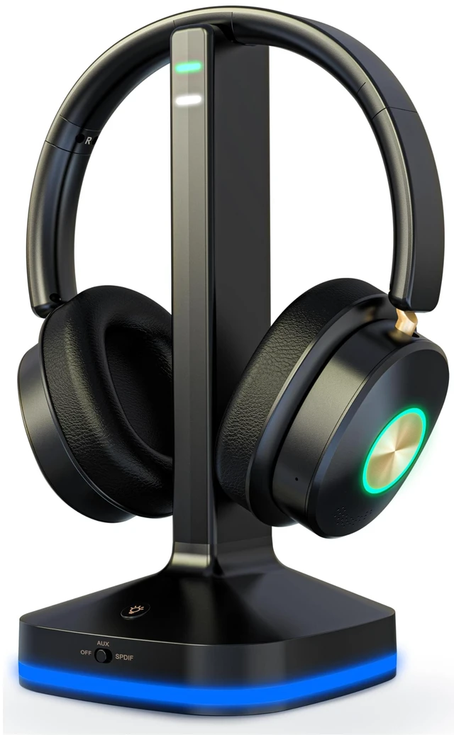 Main image of Wireless Headphones for TV, 45H Play Time, Low-Latency HiFi Stereo Digital Optical RCA AUX Transmitter Charging Dock with Plug-and-play Setup, Designed for Seniors & TV Watching