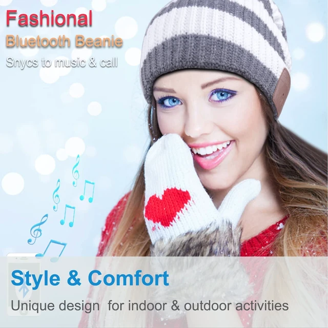 Alt view image 6 of 6 - Bluetooth Beanie Hat Wireless Headphones Hands Free Stocking Stuffers Soft acrylic knit beanie, Over Ear Headphones Headsets Earphone Speaker & Wireless Music,Washable Unique Tech Gifts for men