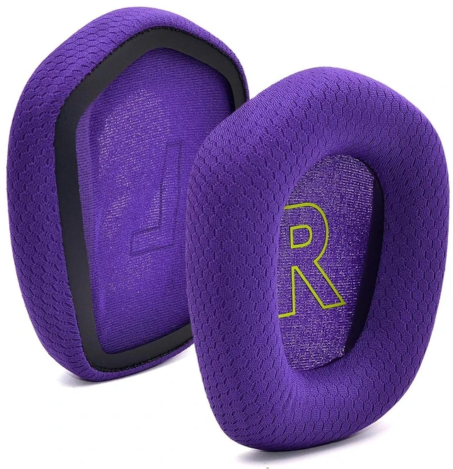 Main image of Mesh Fabric Earpads for Logitech G733 G535 G335 Headphone-Purple Ear Pads with Durable Mesh Fabric for Logitech G733 Lightspeed Wireless Gaming Headset, Comfort Noise Isolation Foam