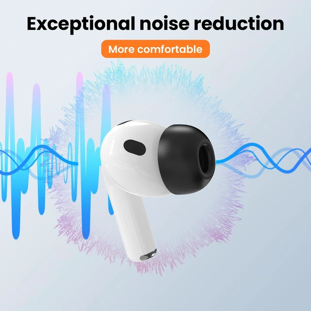 Alt view image 3 of 7 - Memory Foam Ear Tips for AirPods Pro 3 (2025) Earbuds, 3 Pairs Super Comfort Eartips Replacement Accessories Compatible with Apple AirPods Pro 3rd Generation with Cleaning Kit (S,M,L)
