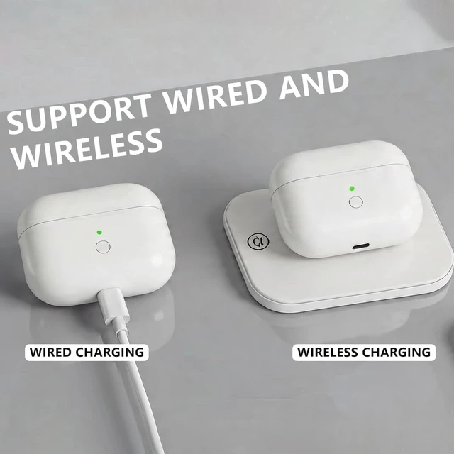 Alt view image 4 of 6 - Replacement Charging Case for AirPods Pro, Wireless Charging Compatible, 1st/2nd Generation,(USB-C) (White)