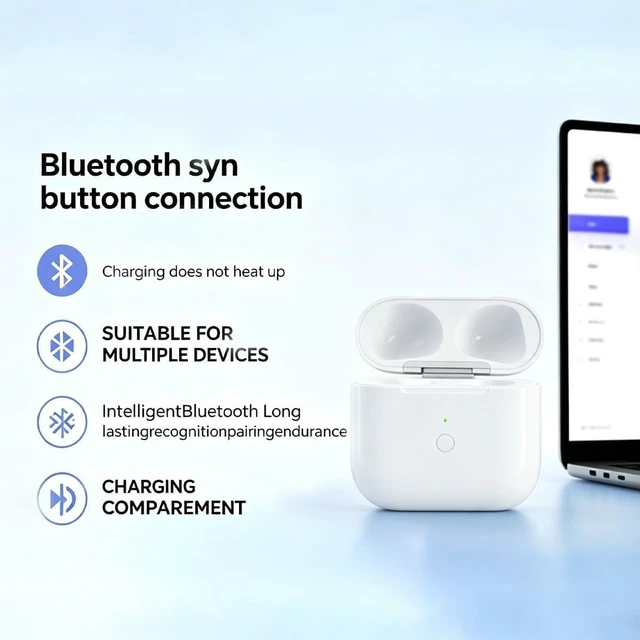 Alt view image 6 of 6 - Replacement Charging Case for AirPods Pro, Wireless Charging Compatible, 1st/2nd Generation,(USB-C) (White)