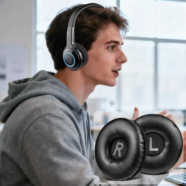 Alt view image 5 of 7 - Earpads for Logitech H390/H391/H600/H609/H760 - Black