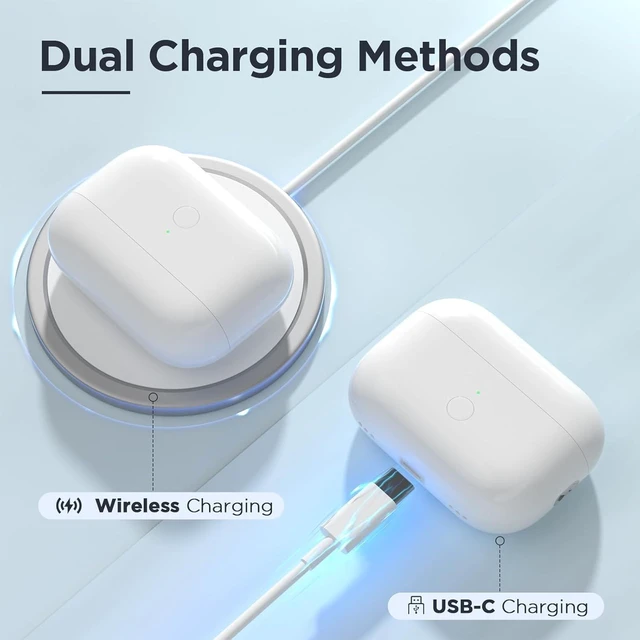 Alt view image 3 of 7 - Charing Case Compatible for AirPods Pro, Wireless Charging Case Replacement for AirPod Pro 1st/ 2nd Generation Charger Case (No Earbuds) (PRO 1/2(USB-C))