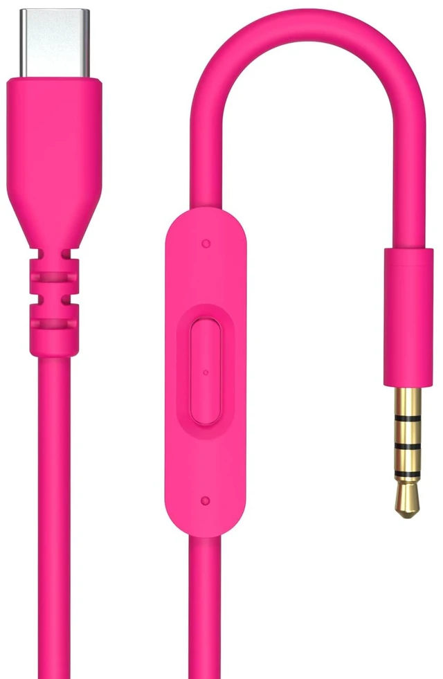Main image of USB C Solo 4 Audio Cable, Solo 3 Replacement Audio Aux Cord with Inline Mic Control Compatible with Beats Studio Solo Pro Detox Mixr Executive Pill Headphones to iPhone 17/16 USB-C Devices (Pink)