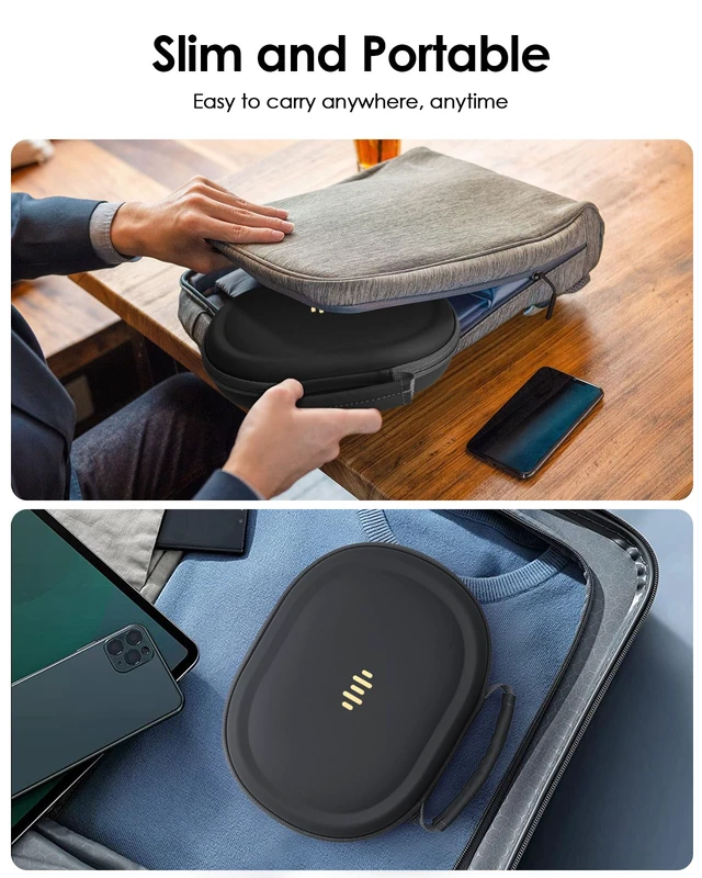 Alt view image 5 of 7 - Headphone Case Hard Shell for Bose Quietcomfort/Skullcandy/JBL Tune 720BT/520BT/510BT/Live 770NC/460NC, Super-Slim Upgrade PU Pocket Over-Ear Headset Universal Portable Travel Organizer Bag