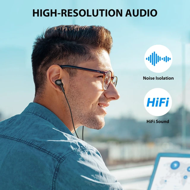 Alt view image 2 of 7 - Wired Earbuds 3.5mm Headphones for PC School Computer, Black Ear Buds Wired with Mic Magnetic Plug in Earphones Corded for Samsung A25 A15 A12 A03s S10 A71 for Moto/Switch/MP3/Laptop