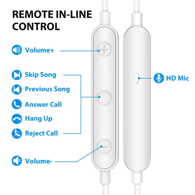 Alt view image 4 of 7 - Wired Earbuds 3.5mm Headphones for Chromebook PC School, White Ear Bud Wired with Mic Magnet Stereo Plug in Earphone Cord for Galaxy A25 A15 A12 A03s S10 for Moto/Switch/Laptop/Computer