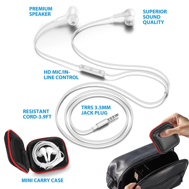 Alt view image 6 of 7 - Wired Earbuds 3.5mm Headphones for Chromebook PC School, White Ear Bud Wired with Mic Magnet Stereo Plug in Earphone Cord for Galaxy A25 A15 A12 A03s S10 for Moto/Switch/Laptop/Computer