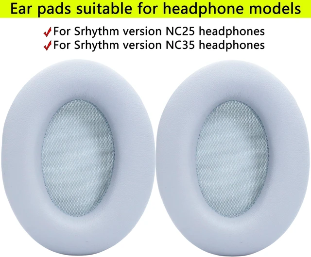 Alt view image 2 of 5 - Replacement Ear Pads Compatible with Srhythm Version NC35 Gray Also suitable for Srhythm Version NC25 Headphones Soft protein leather/memory foam ear pads and earmuffs