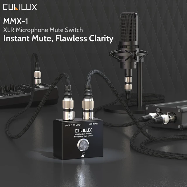 Alt view image 2 of 5 - MMX-1 XLR Mute Switch for Microphone, Full Aluminum Alloy Case MIC On/Off Switcher with 1/4 Arri Locating Mounting Hole