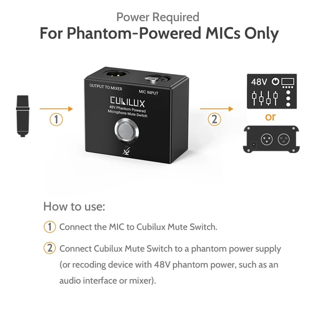 Alt view image 5 of 5 - MMX-1 XLR Mute Switch for Microphone, Full Aluminum Alloy Case MIC On/Off Switcher with 1/4 Arri Locating Mounting Hole