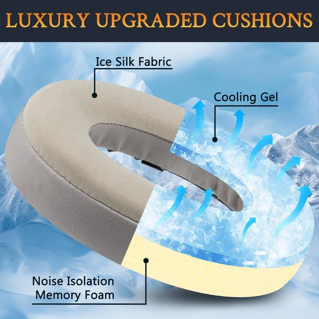 Alt view image 3 of 5 - Cooling Gel Replacement Earpads for Bose QC Ultra/New QuietComfort Ultra(2nd Gen) Wireless Headphones, Ear Pads Cushions with Breathable Ice Silk Fabric, Noise Isolation Foam - Sandstone