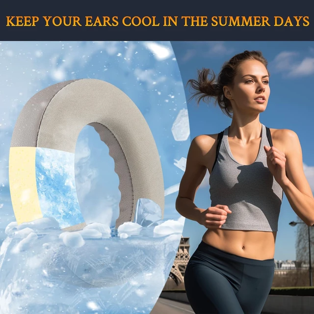Alt view image 4 of 5 - Cooling Gel Replacement Earpads for Bose QC Ultra/New QuietComfort Ultra(2nd Gen) Wireless Headphones, Ear Pads Cushions with Breathable Ice Silk Fabric, Noise Isolation Foam - Sandstone