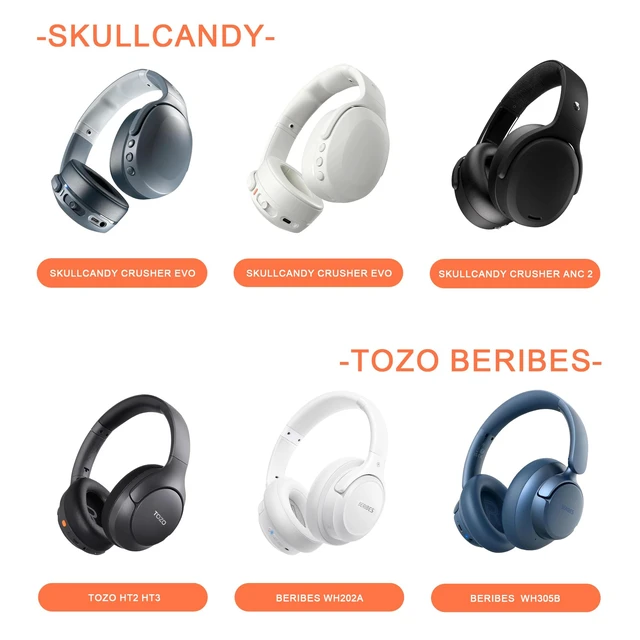Alt view image 2 of 7 - Headphone Case for BERIBES WH202A/305B, Skullcandy Crusher Evo/ANC 2, TOZO Hard Shell EVA Portable Carrying Case for Foldable Over-Ear Headphones, with Mesh Pocket for Cable, White