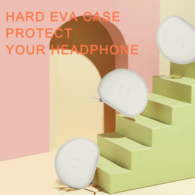 Alt view image 6 of 7 - Headphone Case for BERIBES WH202A/305B, Skullcandy Crusher Evo/ANC 2, TOZO Hard Shell EVA Portable Carrying Case for Foldable Over-Ear Headphones, with Mesh Pocket for Cable, White