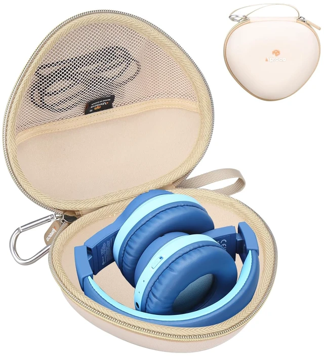 Main image of Kids Headphones Case Compatible with iClever BTH12 / HS19 / BTH26 Kids Bluetooth Headphones, Storage Hard Bag -Gold (Case Only)