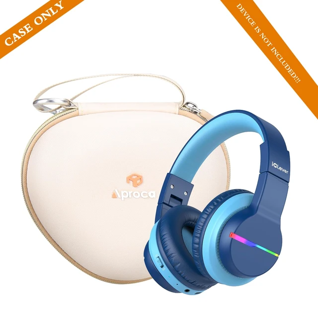 Alt view image 4 of 7 - Kids Headphones Case Compatible with iClever BTH12 / HS19 / BTH26 Kids Bluetooth Headphones, Storage Hard Bag -Gold (Case Only)
